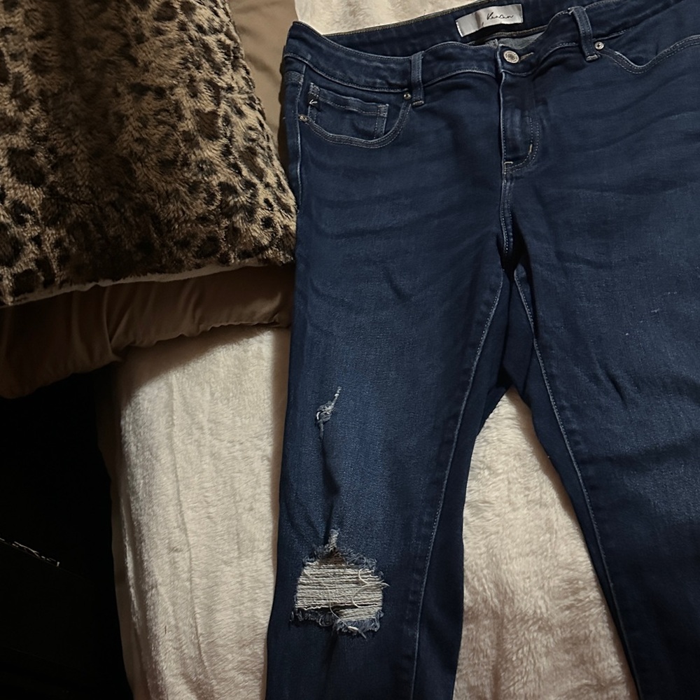 KanCan Dark Blue Distressed Skinny Jeans